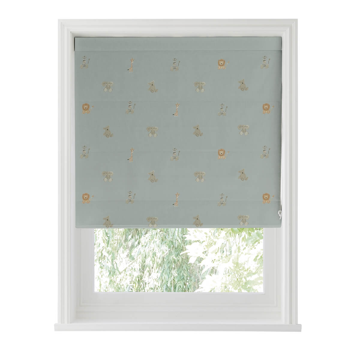 Bears & Balloons Sage Green Curtains/Roman Blind Sample