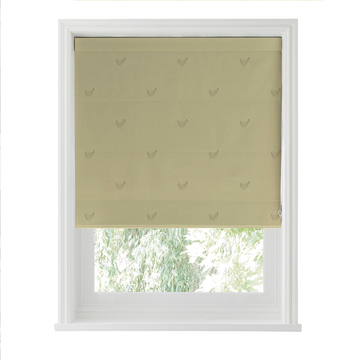 Chicken Ochre Curtains/Roman Blind Sample