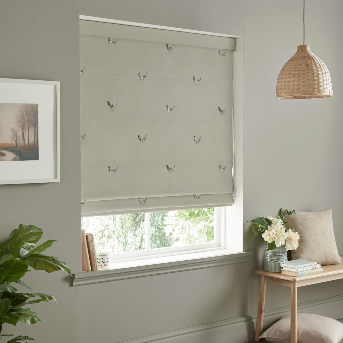 Chicken Soft Linen Curtains/Roman Blind Sample