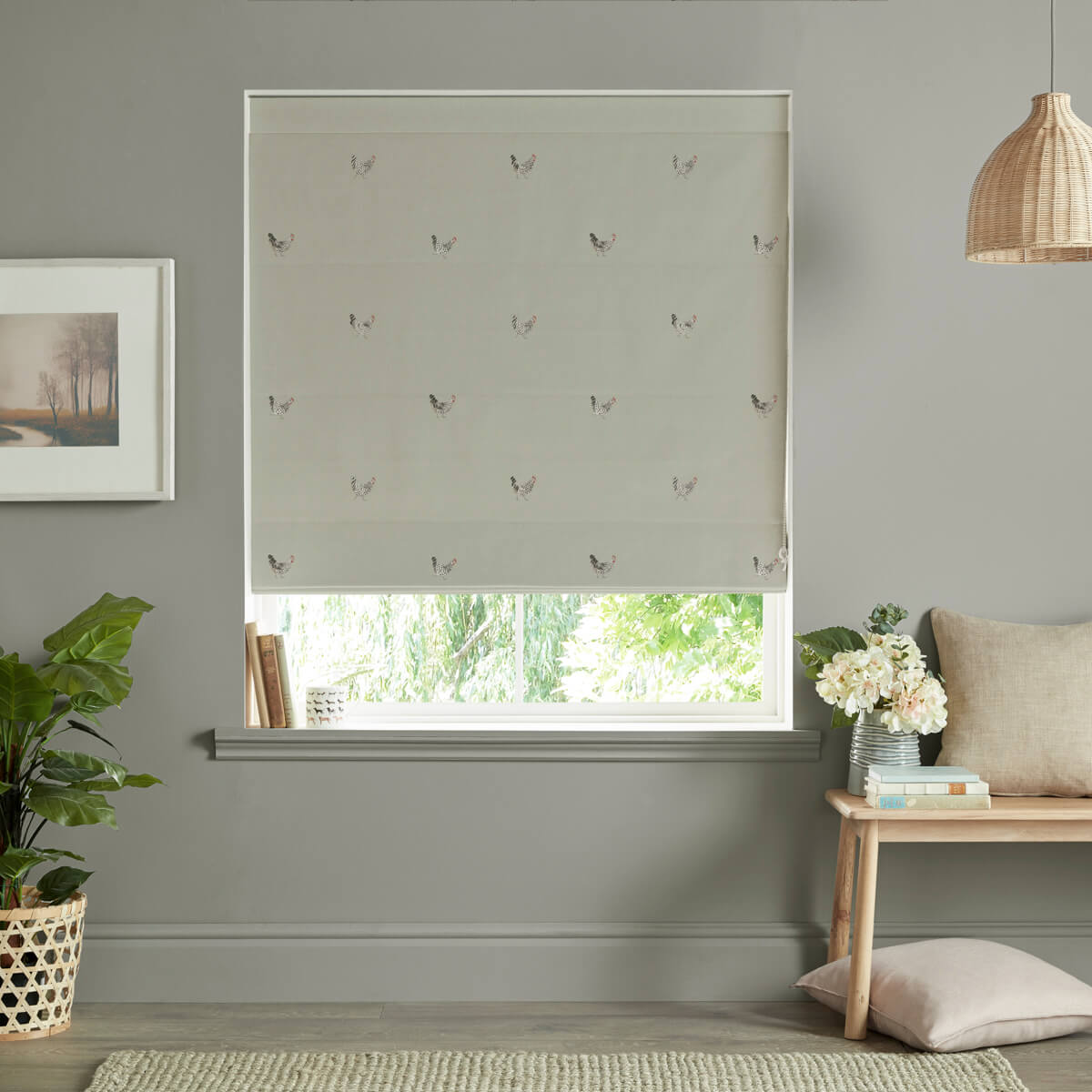 Chicken Soft Linen Curtains/Roman Blind Sample