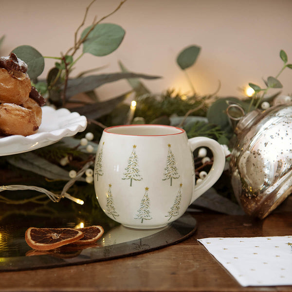 9pc Winter Tree offers Stoneware Mug & Saucer Set with Cradle Carrier - Hearth & Hand™