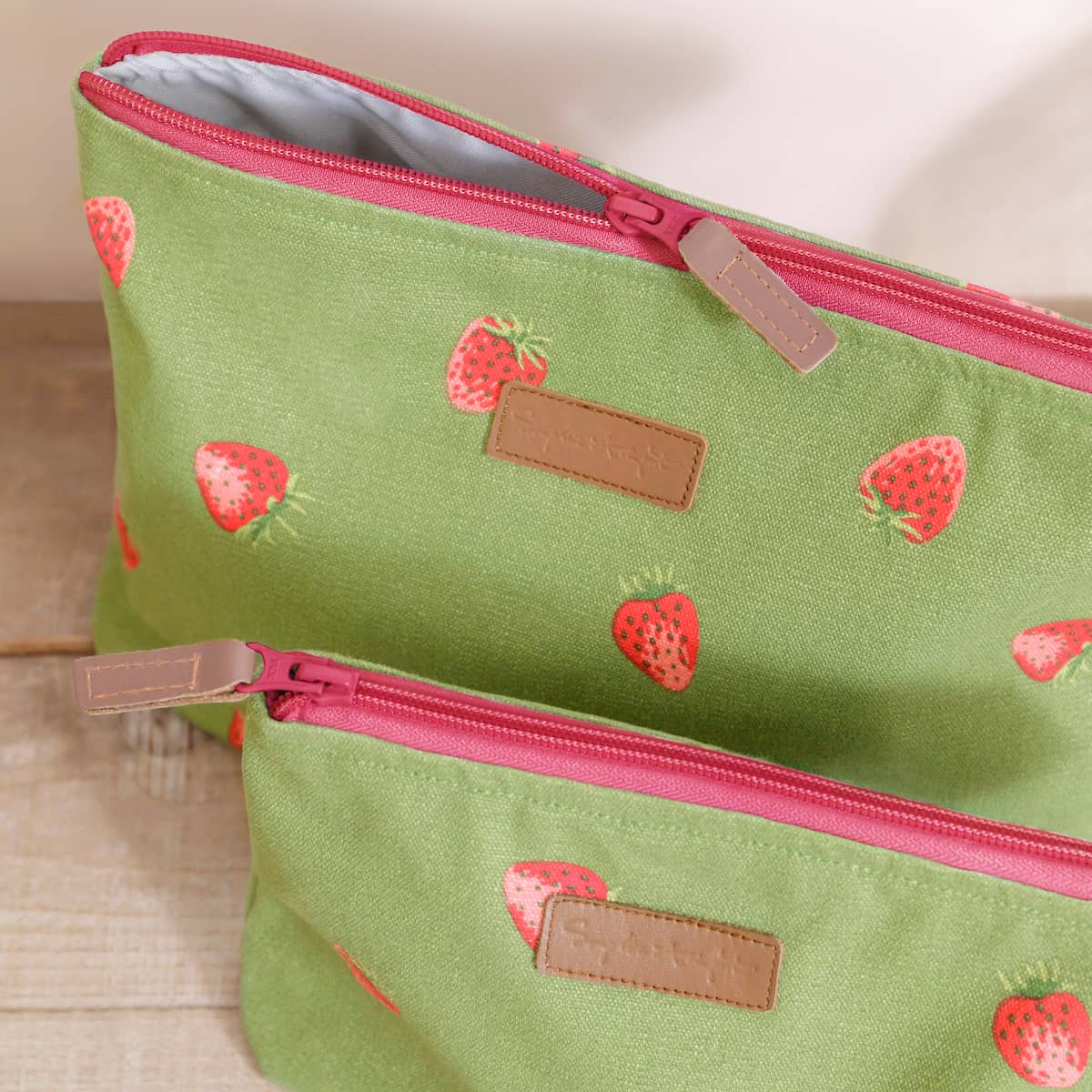 Strawberries Canvas Makeup Bag